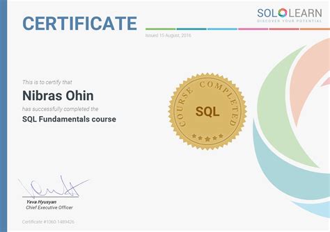 Sql certification. 