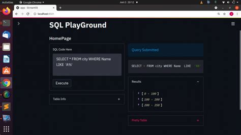 Sql playground.  Each of our apps is powered by WebAssembly.  A SQL playground whic...