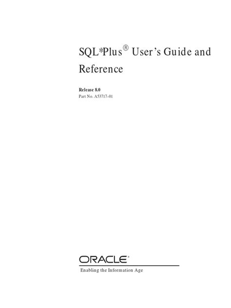 Sql plus user guide and reference 10g. - Dell vostro 1700 manuale di riparazione.