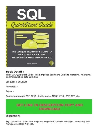 Sql quickstart guide the simplified beginner s guide to sql. - The complete handbook of model car racing.