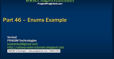 Sql server, and c video tutorial Part 46 Enums Example