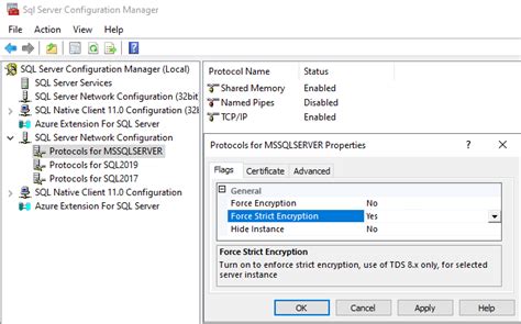 Sql server check tls settings.  Create your query using parameters, rather th...