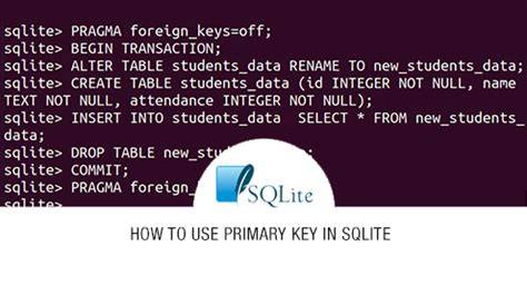 Sqlite change primary key.  Primary keys must contain unique values.  Instead, create a...