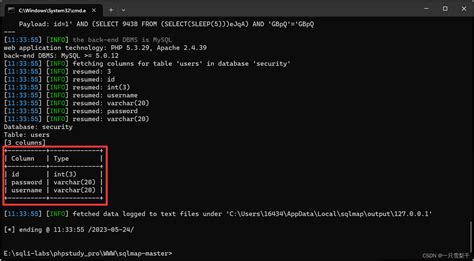 Sqlmap config file.  > Command 1 > Command 2 se ectory of the Metaspl...