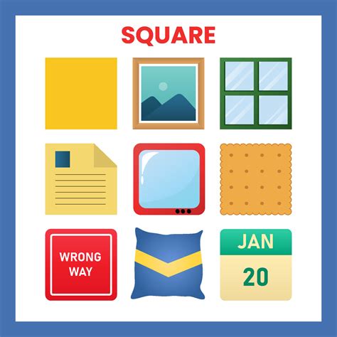 Square Shaped Things Clip Art Illustrations, RoyaltyFree Vector