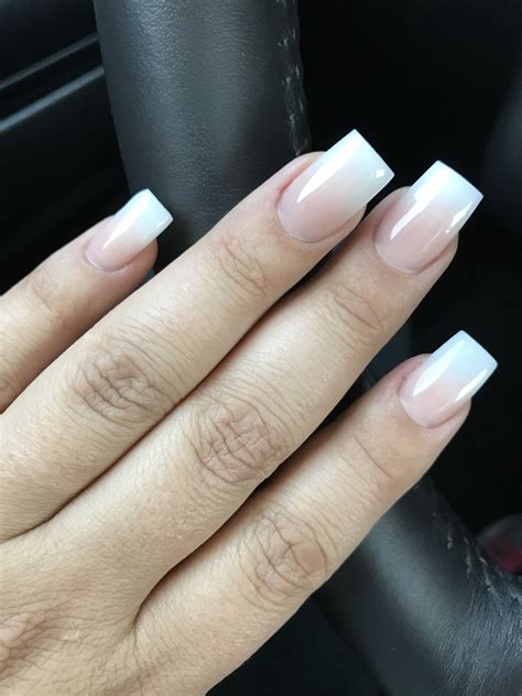 Square acrylic ombre nails. 25 thg 5, 2020 ... Fresh set of French ombre acrylic nails, short tapered square shape with crystal cuff accent using @youngnailsinc acrylic. 