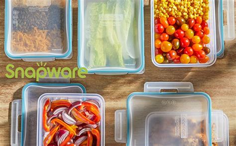 Square plastic food containers with lids.  Snapware&reg; Total Solution&reg; 5.  Whole...