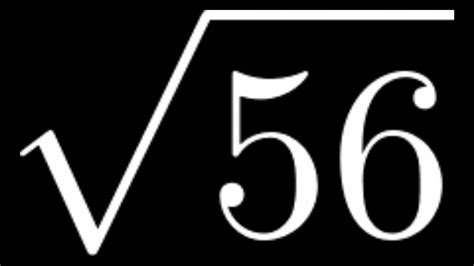 The simplest radical form of square root of 56 is√56 = √ (4 × 14) = 2 √14. Is Square Root of 56 Rational or Irrational? The square root of 56 is an irrational number where the numbers after the decimal point go up to infinity. √56 = 7.483314....The square root of 56 can not be written in the form of p/q, hence it is an irrational number. . 