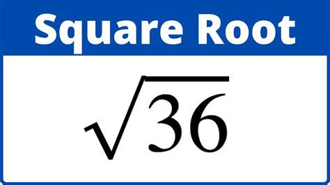 Square root of 36. One square root of 36 is 6 since 6² = 36. 36 also has a negative square root, since (-6)² = 36. There are two roots when calculating the square root of a number (a positive and a negative solution). 