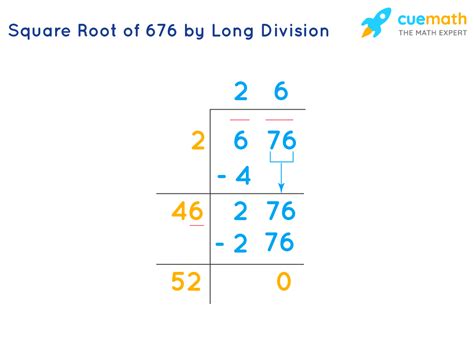 To sum up, the square roots of 676 are ±26; the positive real value is the principal. Finding the second root of the number 676 is the inverse operation of rising the ²√676 to the power of 2. That is to say, (±26) 2 = 676. Further information about the root of a number like ²√676 can be found on our page n-th Root. 