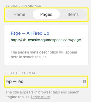 Squarespace Help Changing title formats for SEO and browser tabs