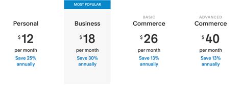 Squarespace website cost. Of the three platforms, Squarespace is the best value for money.With three plans to choose from, Squarespace’s pricing ranges from $16 to $49 per month (billed annually). Its cheapest plan, Personal, is best for simple personal sites or portfolios, but you’ll need to upgrade to the $23 per month Business plan or above … 