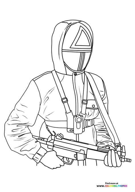 Squid Game Guard Coloring Page