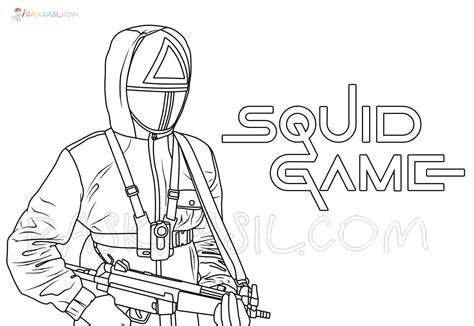 Squid Game Workers Free Printable Coloring Pages