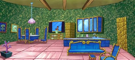 This article is a transcript of the SpongeBob SquarePants episode "Opposite Day" from season 1, which aired on September 11, 1999. [The episode begins with Squidward's house at sunrise. A clam crows like a rooster. Pan-fades to inside Squidward's house, where Squidward is asleep and hears noises. He awakens, revealing SpongeBob and Patrick under his blanket with a banner of letters that reads ... . 