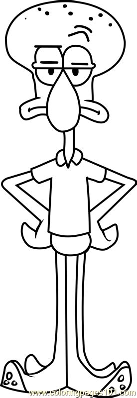 Squidward And Spongebob Coloring Pages