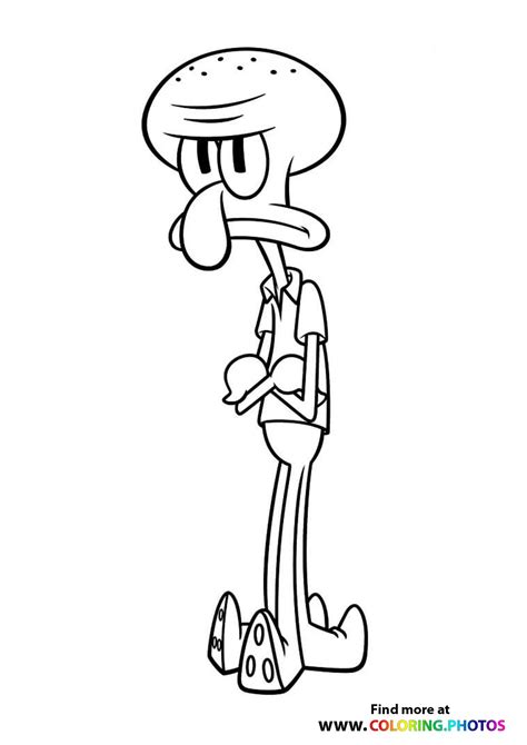 Squidward and Spongebob Coloring Pages