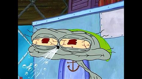 Squidward deflating. “plankton eating holographic meatloaf” 