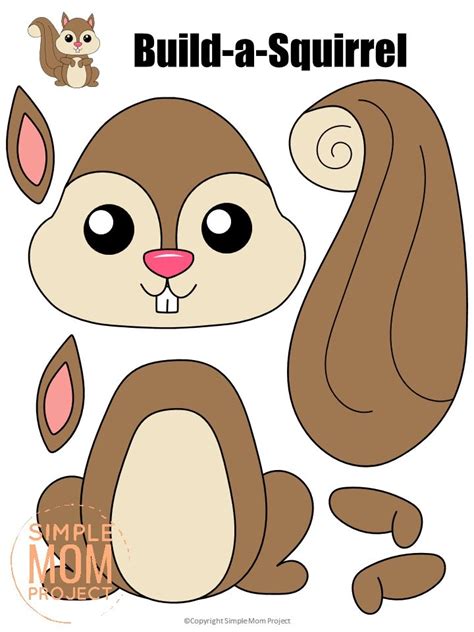 Squirrel Craft For Kids [Free Template] Forest animal crafts, Animal