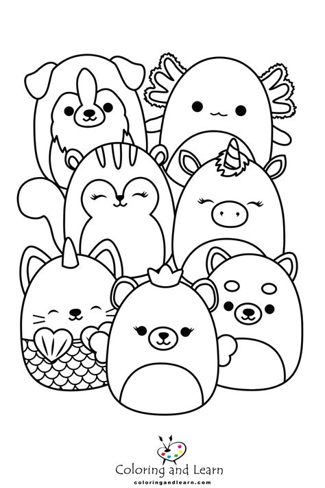Squish Mellow Coloring Sheets