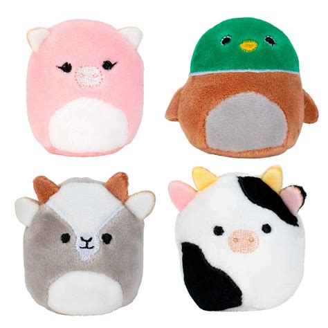 Squishmallow Squishville Mystery Mini Plush Toy Bundle of 4 …