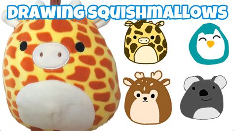 Squishmallows how to draw. The most common design of Squshmallows is various cute animals. We can find our favourite animal to decorate our room. We have a really big choice of both domestic animals and those wild animals. There are even insects such as bees or other worms and bugs. There are, of course, teddy bears, cats, foxes, frogs and owls. 