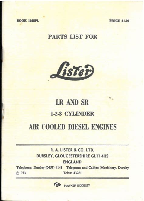 Sr1 lister diesel engine workshop manual. - Zur wortgeographie spa tmittelalterlicher deutscher schriftdialekte.