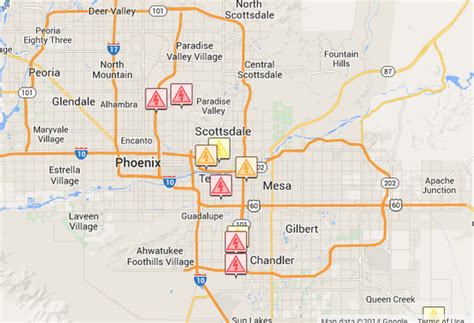 Srp outage map mesa az. It stood 305 feet high and 660 feet long. It was named for nearby Horse Mesa, where thieves sometimes hid stolen herds. The three dams more than doubled SRP's hydropower generating capacity and improved the control of irrigation releases.* Today, Horse Mesa Dam has three conventional hydroelectric generating units rated at a total of 32,000 kW. 