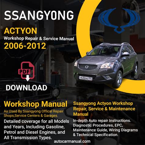 Ssangyong actyon car service repair manual 2006 2007 2008 2009. - Nissan 1n1 series forklift electric workshop service repair manual.