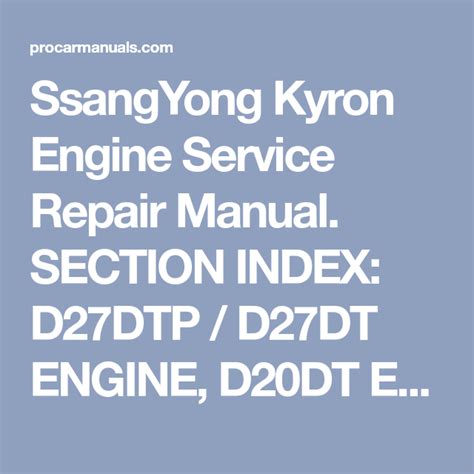Ssangyong kyron d27dtp d27dt d20dt g32d g23d motor full service reparaturanleitung. - Piper pa 28 201t service manual.