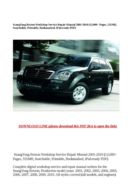 Ssangyong rexton workshop service repair manual. - Students solutions manual for college algebra graphs and.