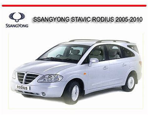 Ssangyong stavic rodius 2005 2010 service repair manual. - Psychodynamic therapy a guide to evidence based practice.