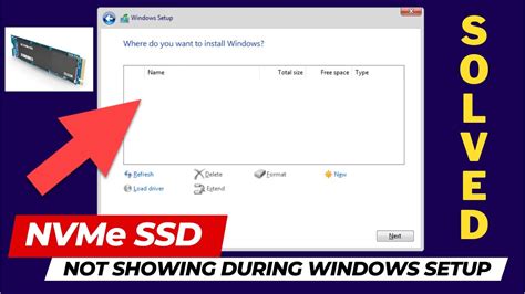 Ssd not showing in windows installation. .  ...