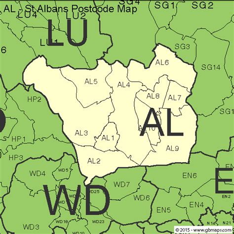 St Albans Postcode Area and District Maps in Editable Format