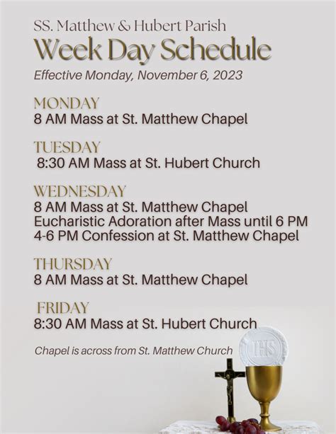 St Hubert Church Mass Times - Hoffman Estates, Illinois