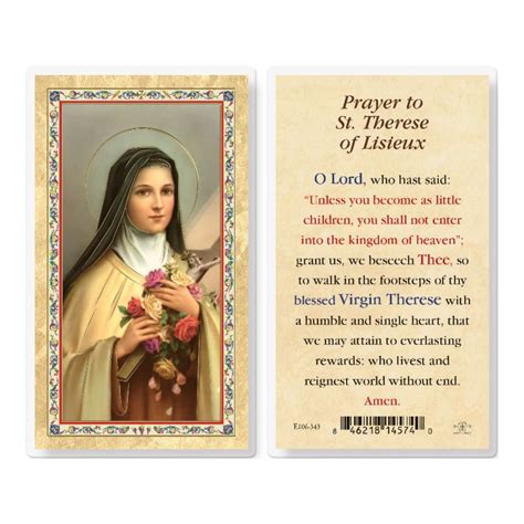 St Therese of Lisieux - St. Joseph - Catholic Prayer Cards