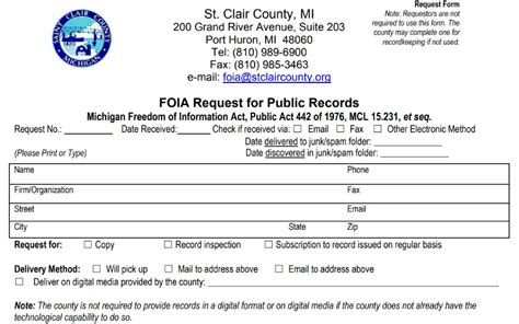 St clair county public records.  Access FOIA request forms, business license...