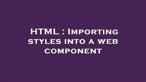 St components v1 html. html directly (instead of importing its module) is deprecated and will be...