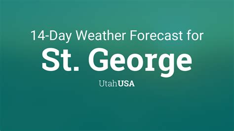 For Tuesday the forecast for St. George is clear with no rain. The maximum predicted temperature is a very warm 90°F (32°C), while the minimum temperature is a moderate 59°F (15°C). Get more details in the extended 10 day weather forecast for St. George. Grand Canyon.
