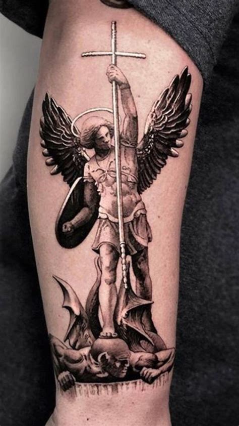 Archangel Michael tattoos are symbolic of divine righteousness and protection from evil. it also signifies the victory of good over evil. Therefore, a Saint …. 
