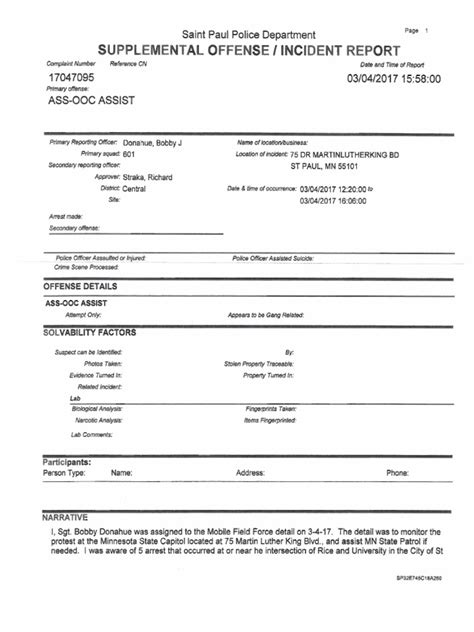 St paul police report. .  ...