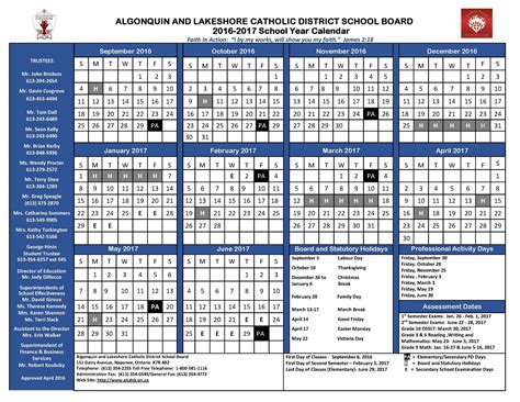 St. Mary Catholic Secondary School - School and Board Calendars