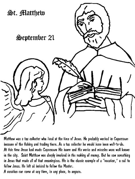 St. Matthew Story and Coloring Page - Sophia Teachers