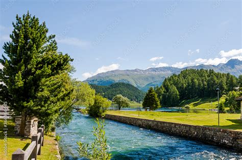 St. Moritz, Inn, Fluss, St. Moritzersee, Dorf, See, Seeufer, Uferweg ...