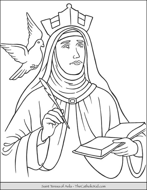 St. Teresa Of Avila- How To Draw Video AND Coloring Page!