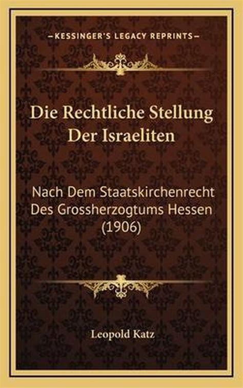 Staatskirchenrechtliche stellung der israeliten in bayern. - Manual para establecer un instituto biblico internacional and christian universi.