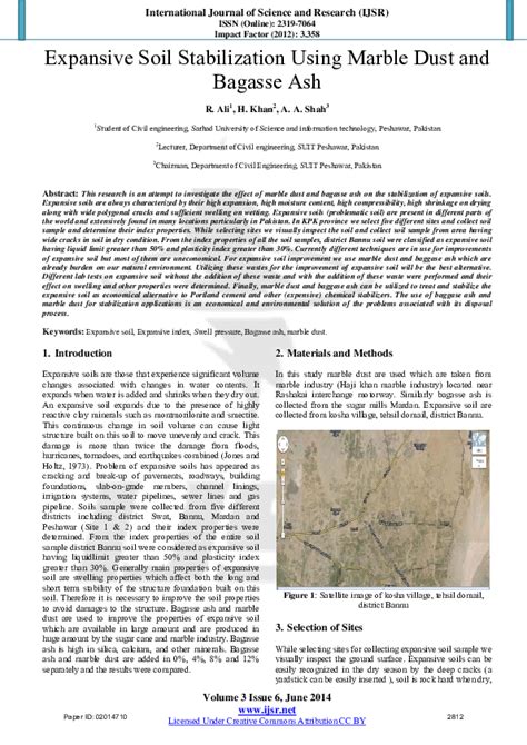 Stabilization Of Marble A Soils Dust Waste Expansive Using