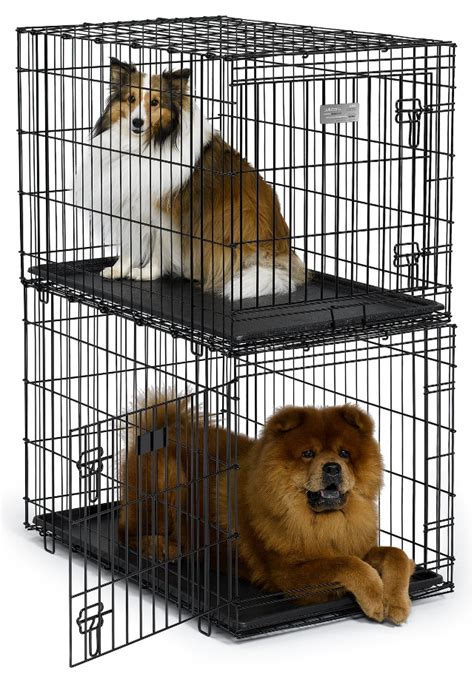 Stackable dog crates. This dog kennel with 0.7mm thick brackets and 0.5mm thick square tubes. The spacing around is 1.77inch, and the spacing at the bottom of the cage is 0.6inch, great for training pets from an early age. Overall Dimensions: 37"L X 25"W X 30"H; Internal Dimensions: 35"L x 23"W x 23"H. We strongly recommend assessing the dimensions of the crate and ... 