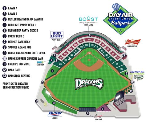 Stadium Seating Chart Dragons - MiLB.com