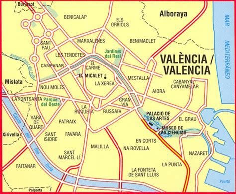 Stadsplattegrond van Valencia Stadsplan en stadskaart